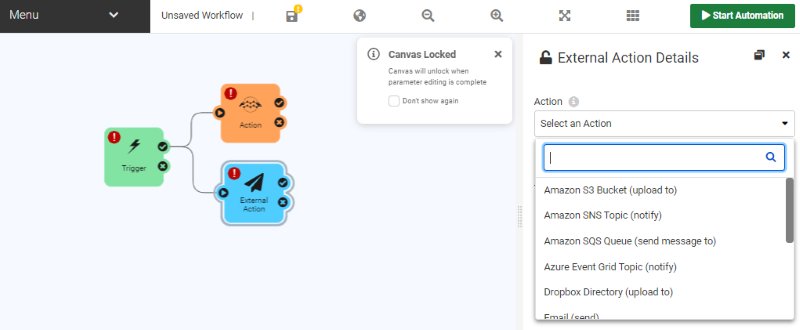 Adding an External Action